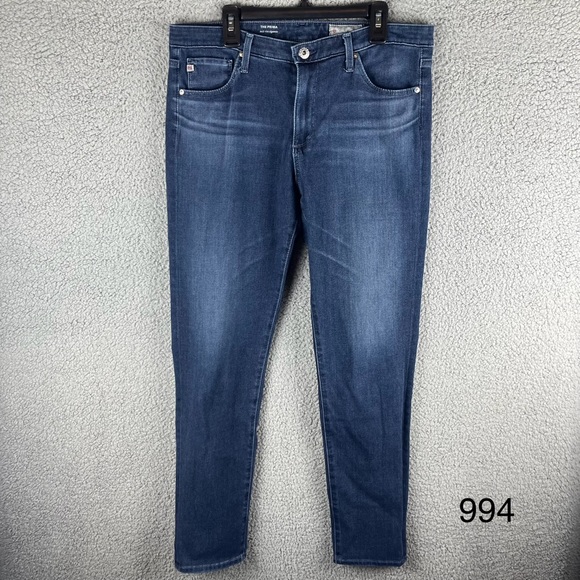 AG Adriano Goldschmeid The Farrah High-rise‎ Size 25 Skinny Crop Dark Wash Jeans - Picture 1 of 14